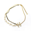 18K  Chanel Pearls Strass Choker Necklace