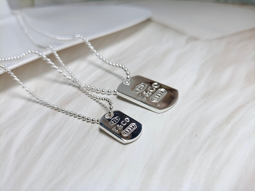 18K Tiffany 1837 Tag Pendant Necklace