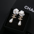 18K  Chanel Flower Pearl Earrings