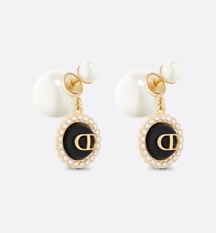 18K Dior Black Pearls Earrings