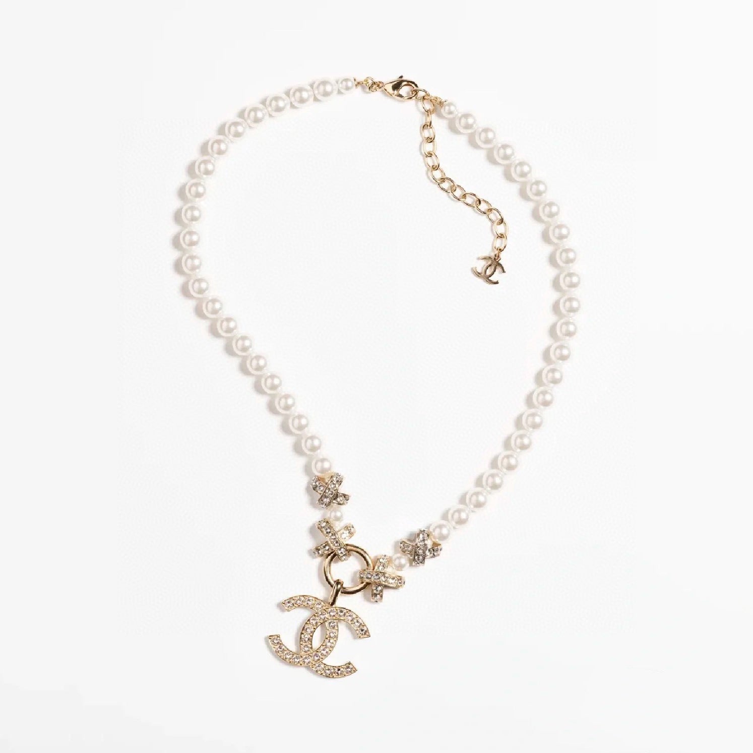 18K  Chanel Pearls Chain Necklace