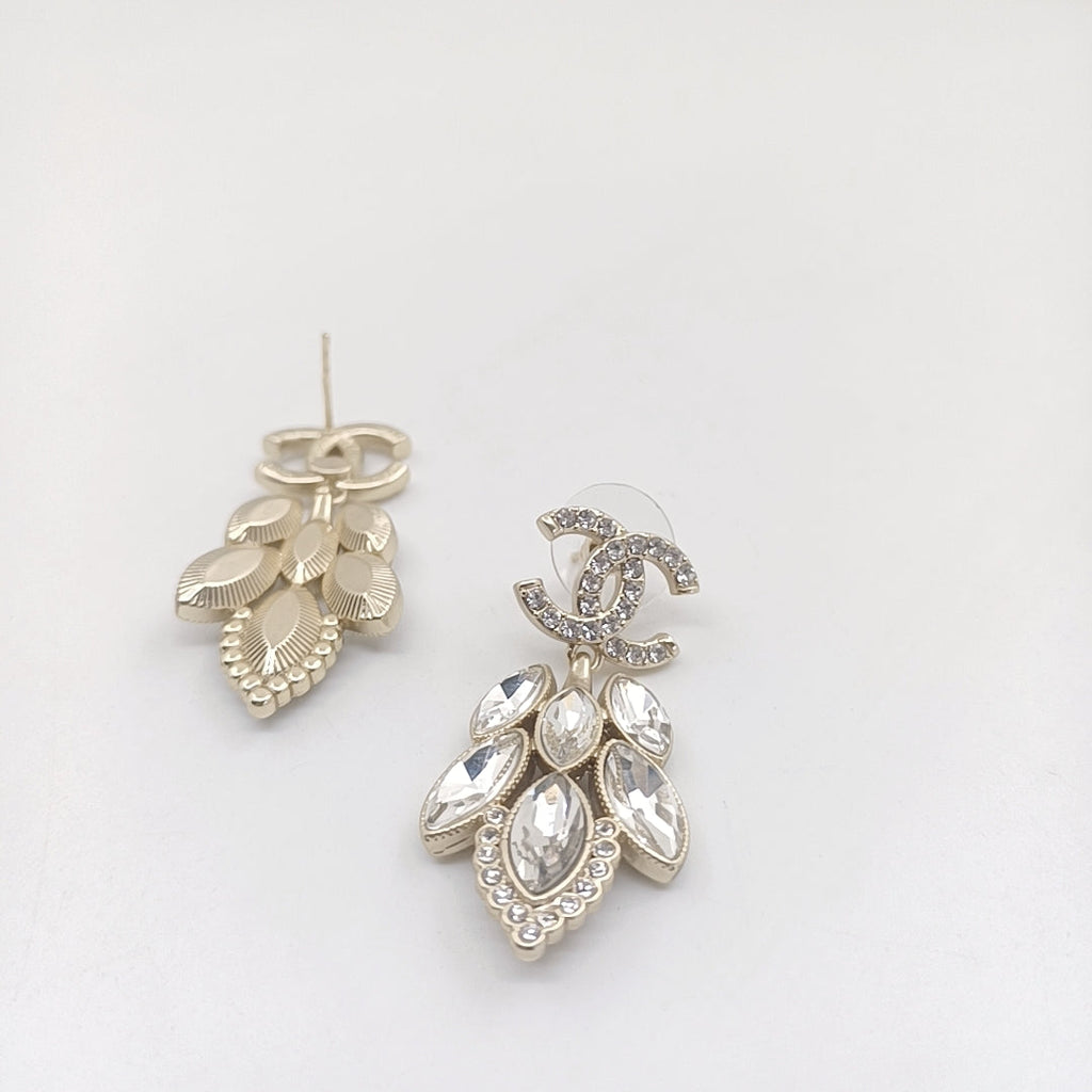 18K  Chanel Crystals Pendant Earrings