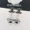 18K  Chanel Pearl Crystals Earrings