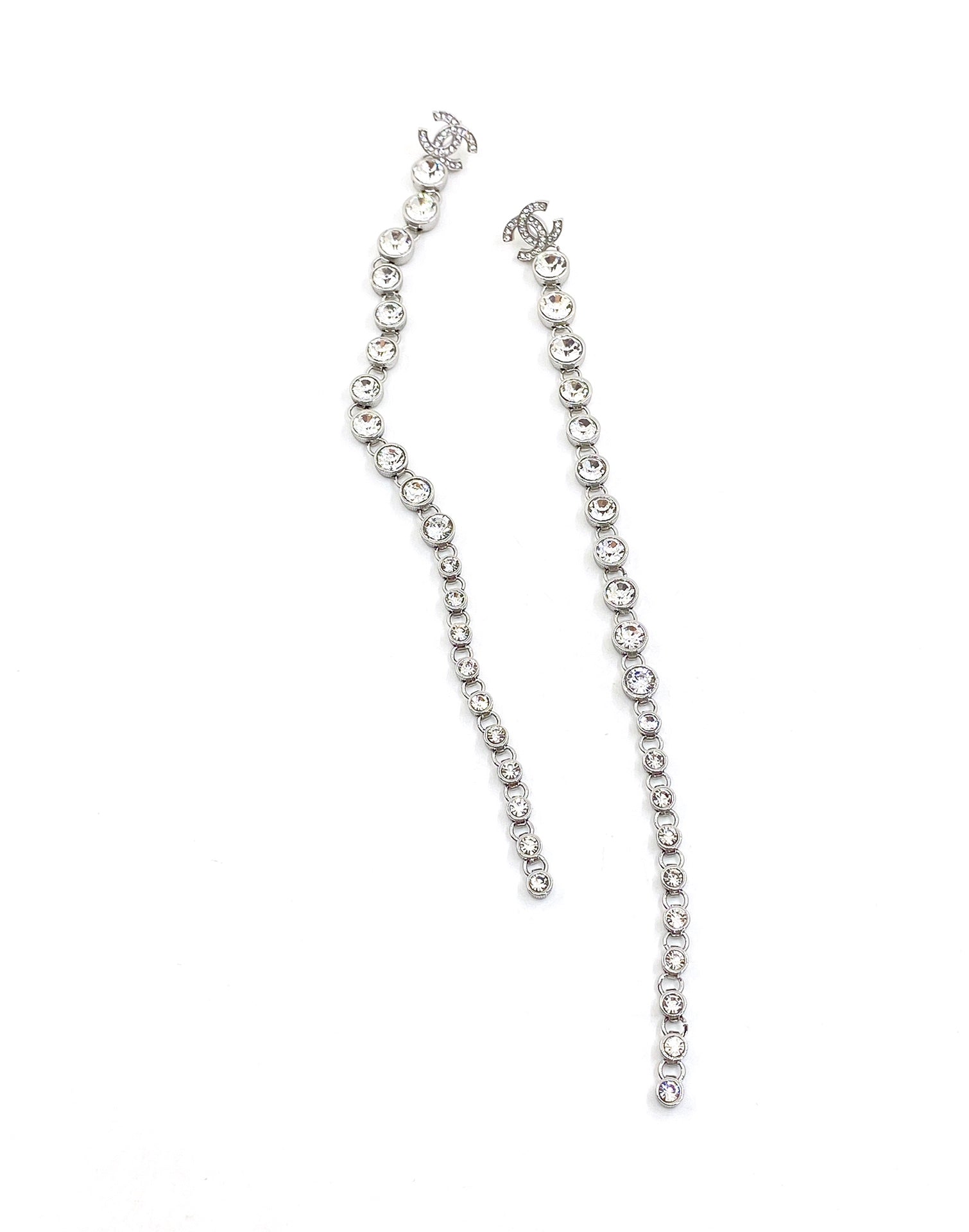 18K  Chanel Long Crystals Earrings
