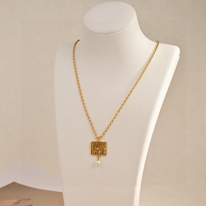 18K Dior Square Necklace