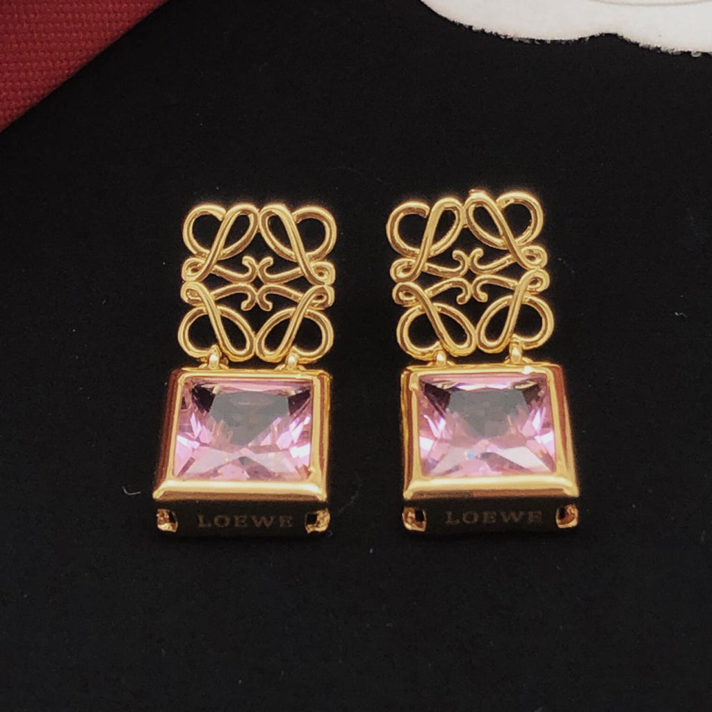 18K LOEWE Anagram Crystal Earrings