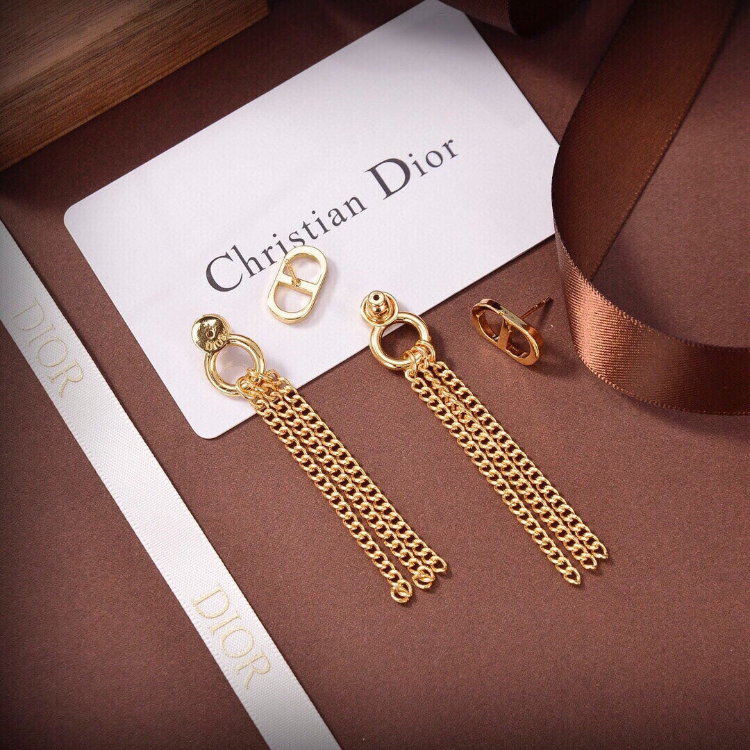 18K Dior 30 Montaigne Chain Earrings