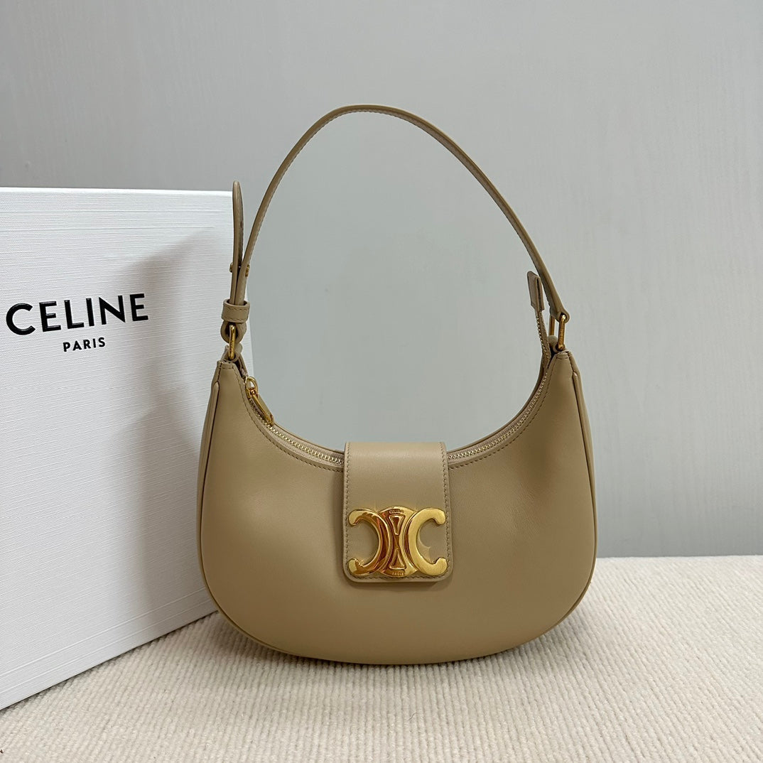 CELINE MEDIUM AVA BAG 23 IN DOMINO SMOOTH CALFSKIN GOLD LOGO
