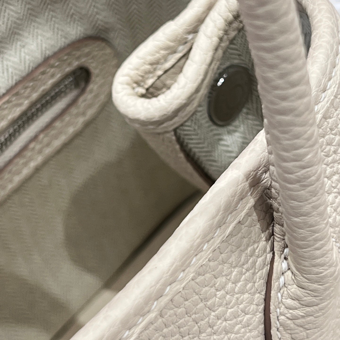 HERMES GARDEN PARTY 23CM IN OFF WHITE CALFSKIN
