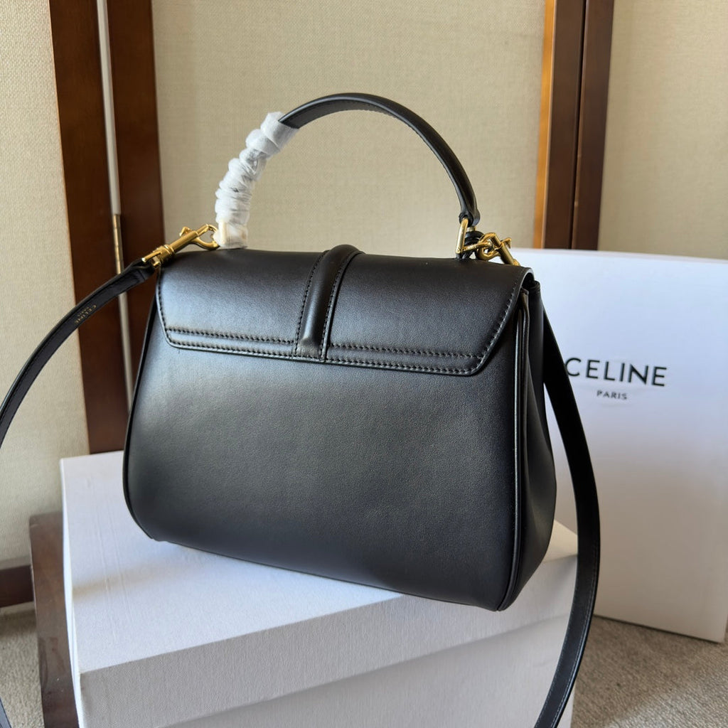 CELINE CLASSIQUE BAG 23 IN BLACK CALFSKIN GOLD HARDWARE