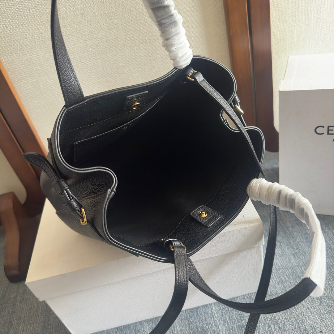 CELINE MINI CABAS ANAÏS CUIR TRIOMPHE 20 IN BLACK GRAINED CALFSKIN