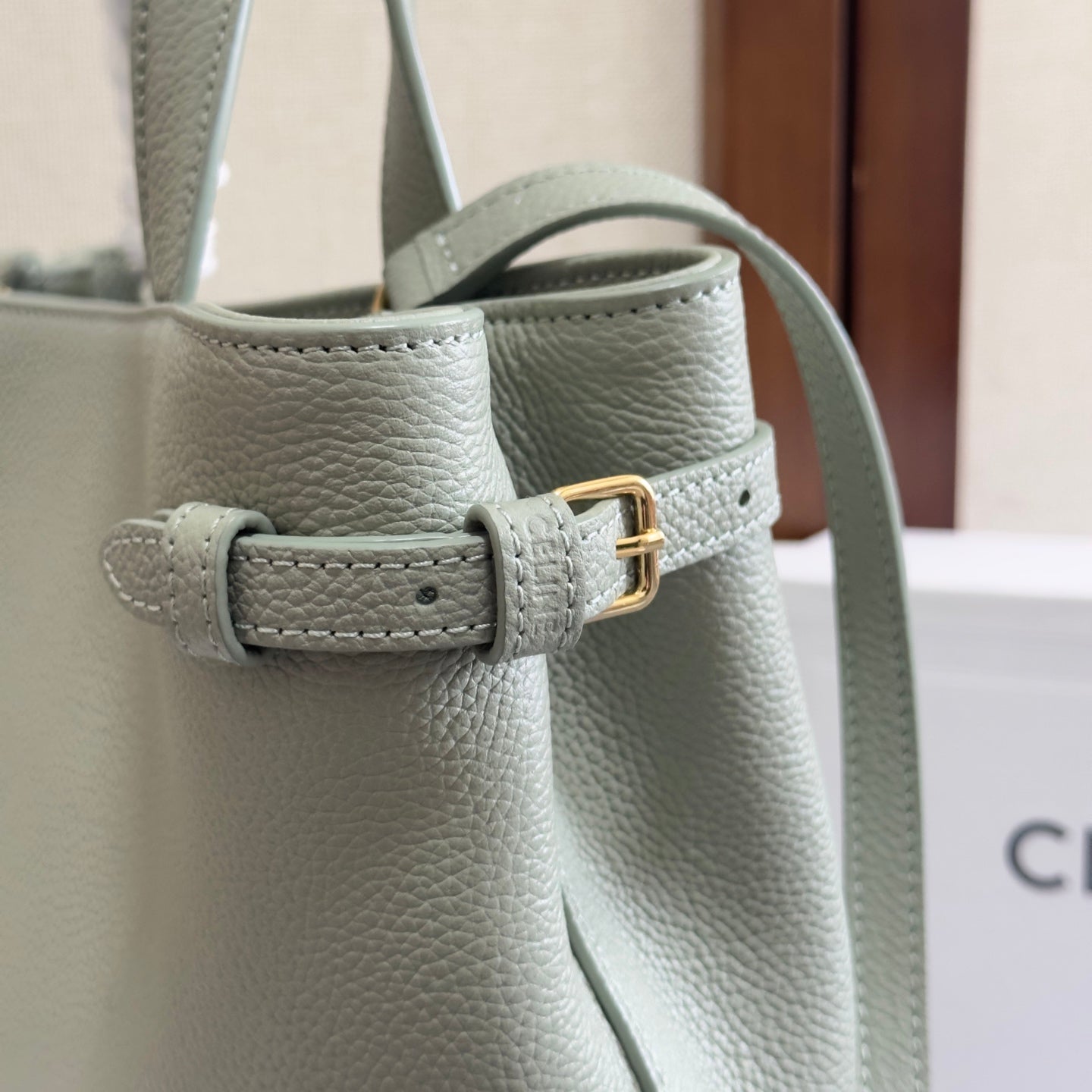 CELINE MINI CABAS ANAIS CUIR TRIOMPHE 20 IN LIGHT CLAY GRAINED CALFSKIN