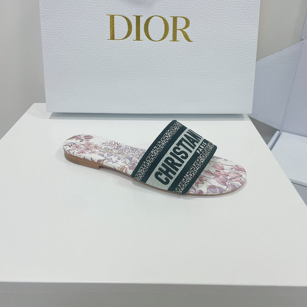 DIOR CD Mule Dway Slide 10mm Multi Motifs Style 1