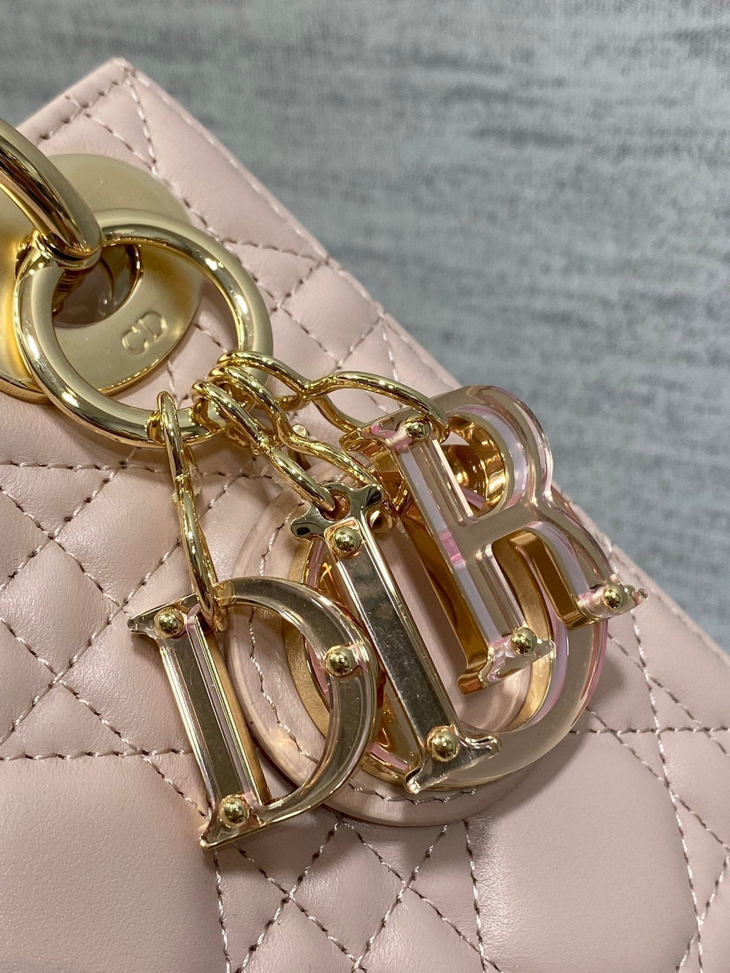 DIOR LADY MINI BAG 17 IN LIGHT PINK LAMBSKIN