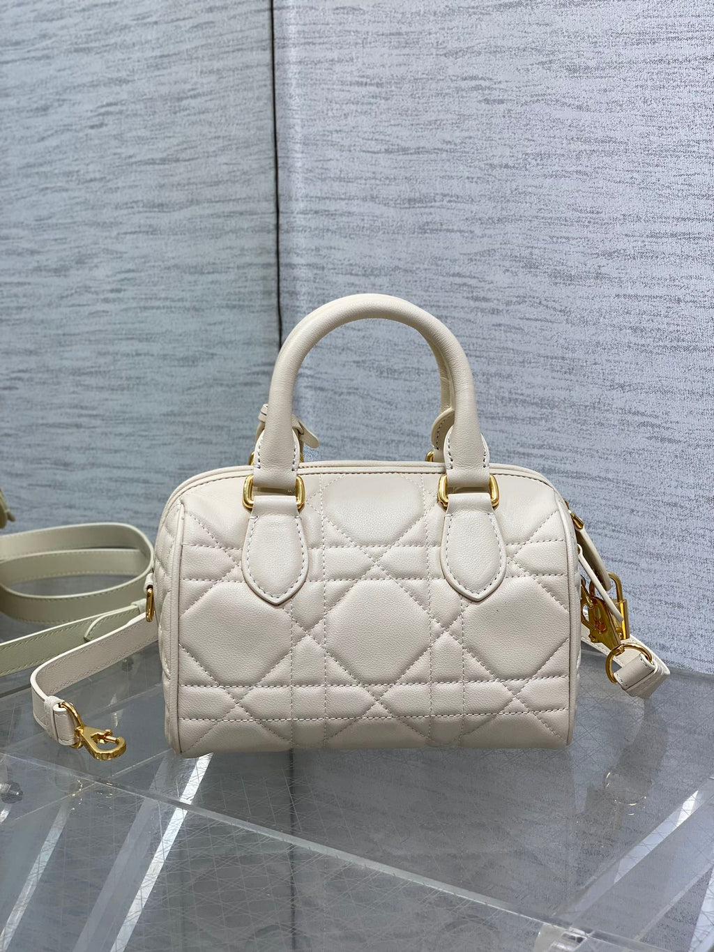 DIOR GROOVE 20 BAG IN WHITE CREAM LAMBSKIN