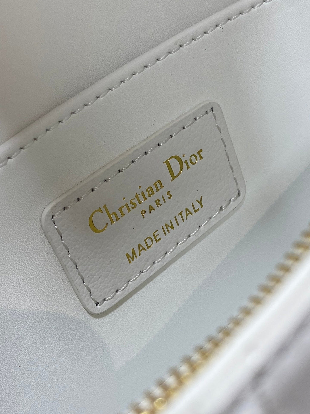 DIOR FLAP BAG 18 WHITE QUILTED ALLOVER CALFSKIN