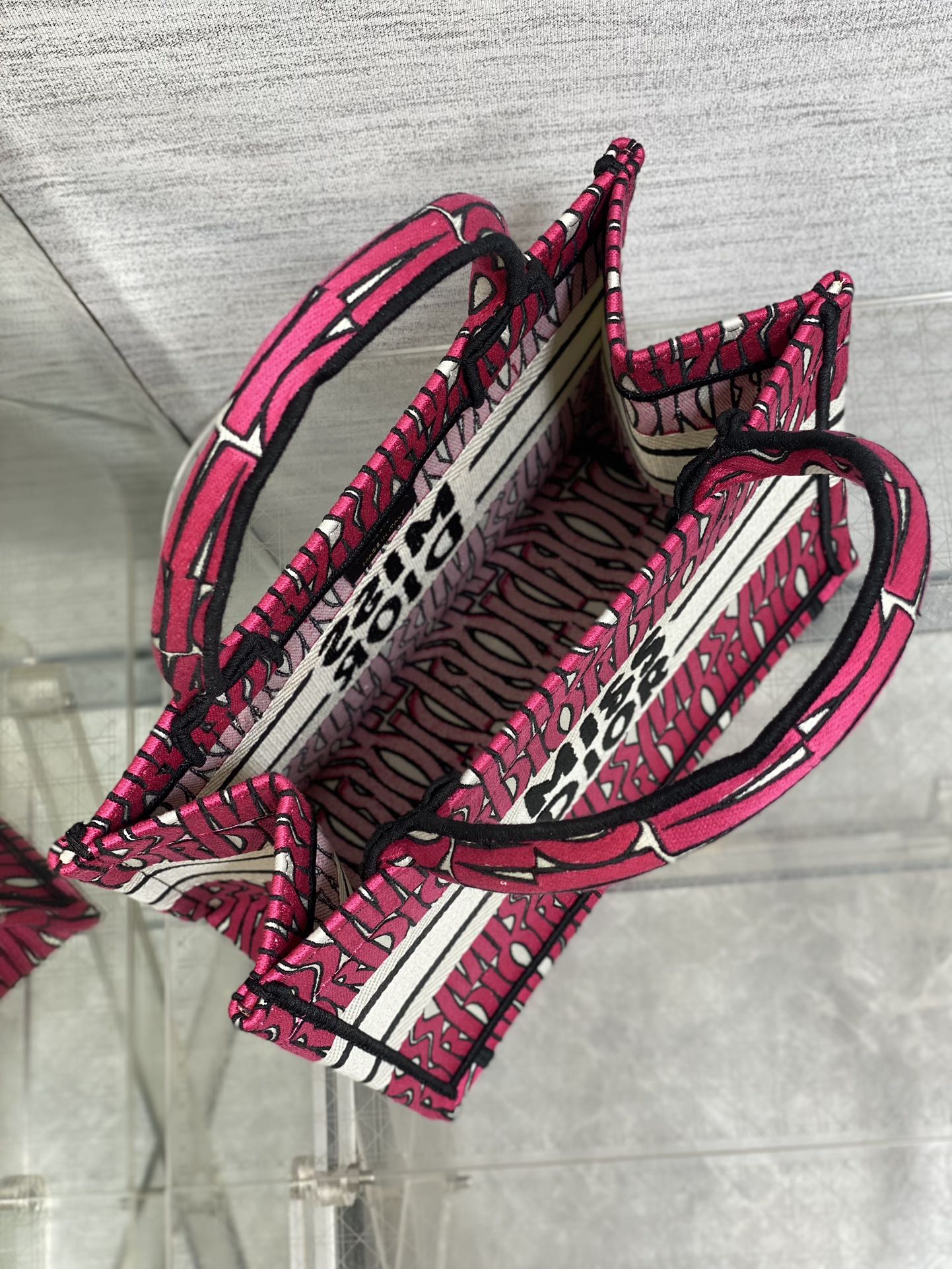 DIOR MISS TOTE 26 IN MAGENTA PURPLE CANVAS