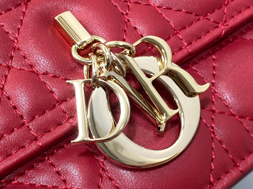 DIOR MINI BAG 24 IN RUBBY RED PATENT CANNAGE CALFSKIN