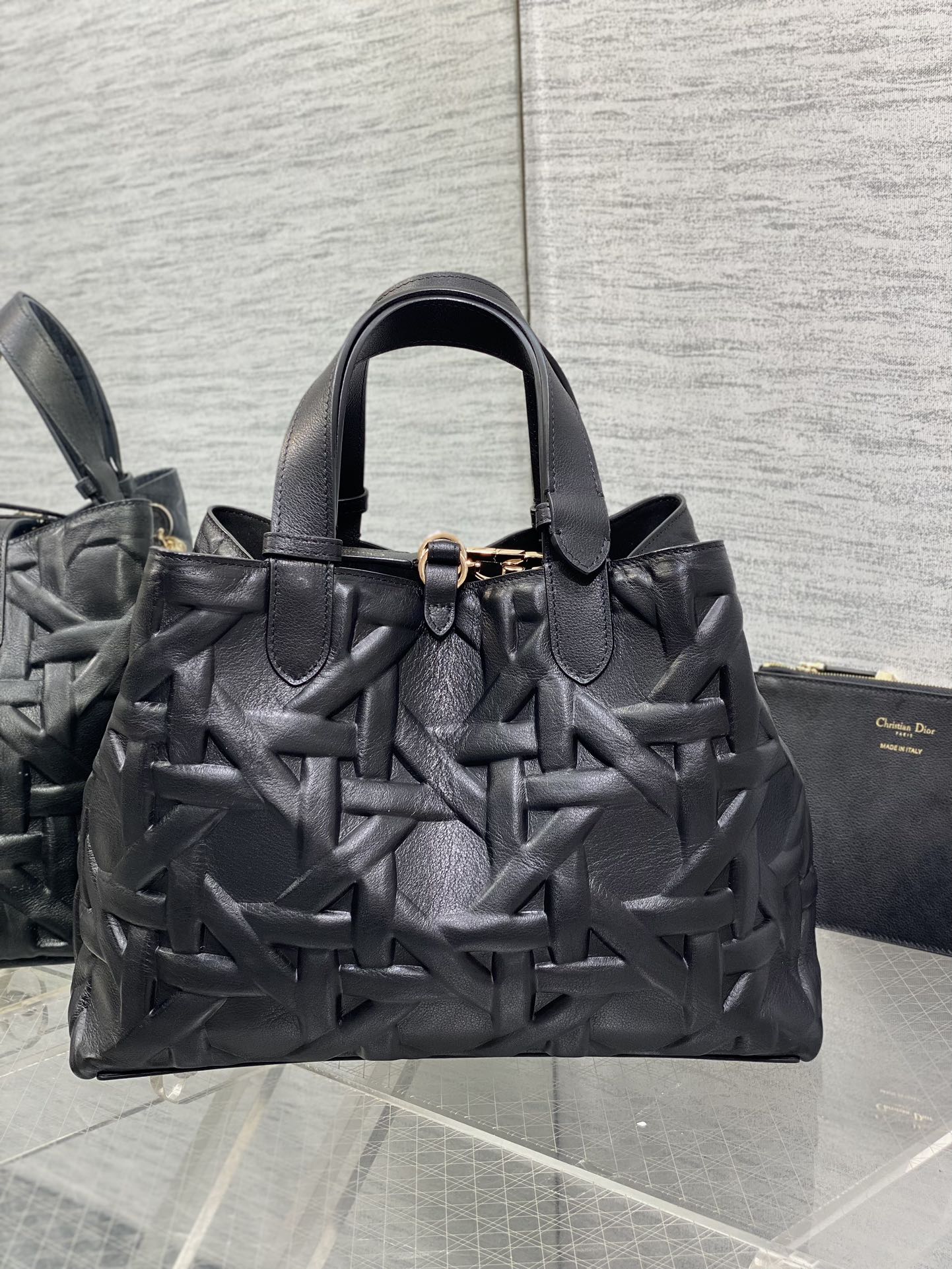 DIOR ALWAYS MEDIUM 28 BAG IN BLACK MACROCANNAGE CALFSKIN