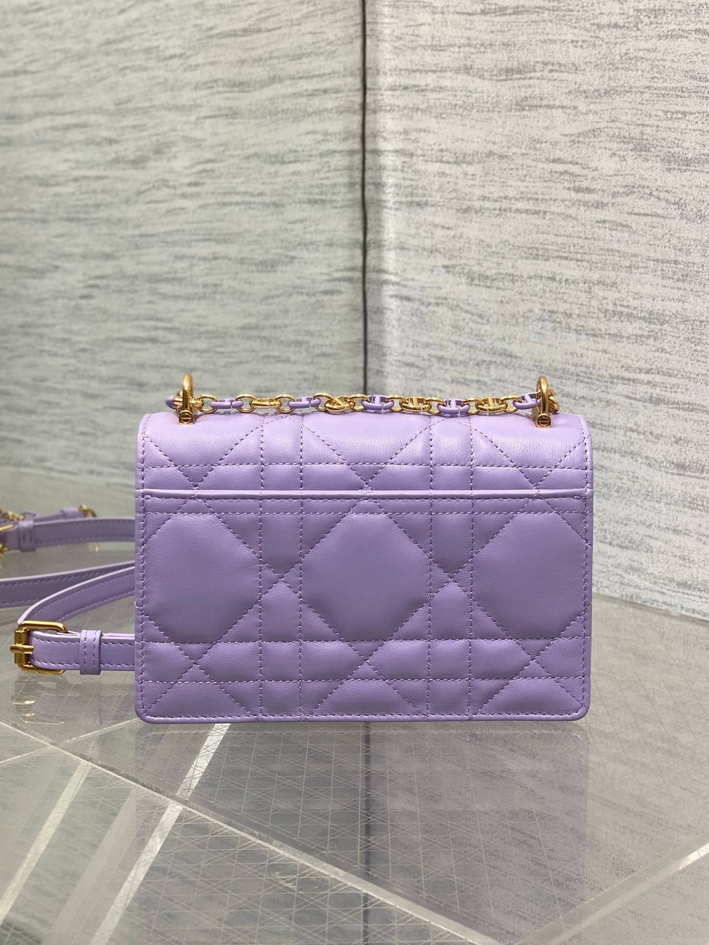 DIOR MISS CARO MINI BAG 17 IN BABY PURPLE MACROCANNAGE LAMBSKIN