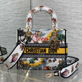 DIOR 25S SMALL LADY D-LITE BAG 24 IN YELLOW CANVAS  CANNES