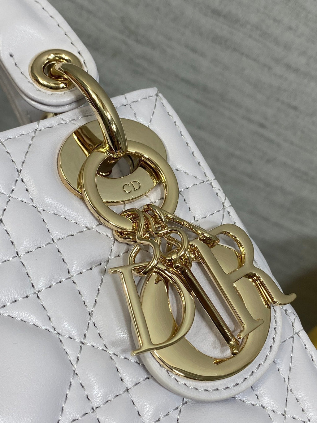 DIOR 25S MINI LADY  BAG 17 IN LILAC CANNAGE CALFSKIN GOLD HARDWRE