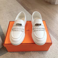 HERMES GAME SLIP-ON SNEAKER WHITE WITH TASSELS CALFSKIN
