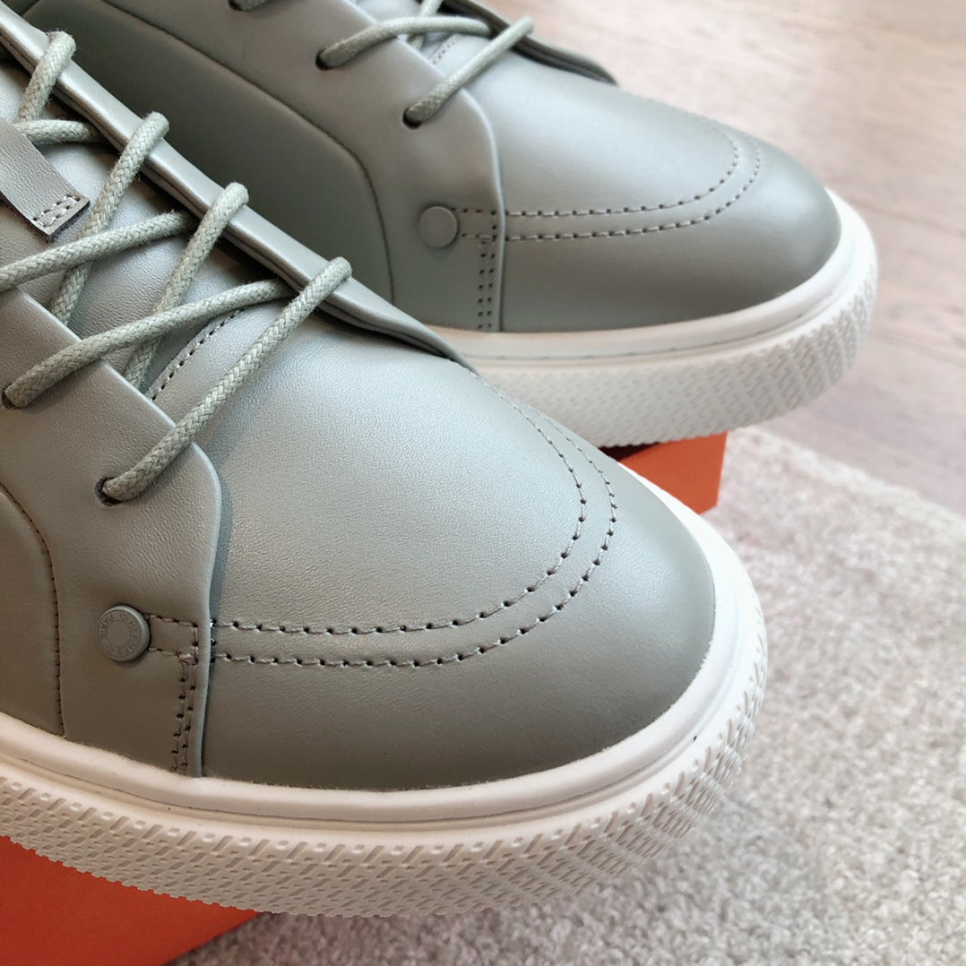 HERMES IRWIN SNEAKER LIGHT GRAY CALFSKIN