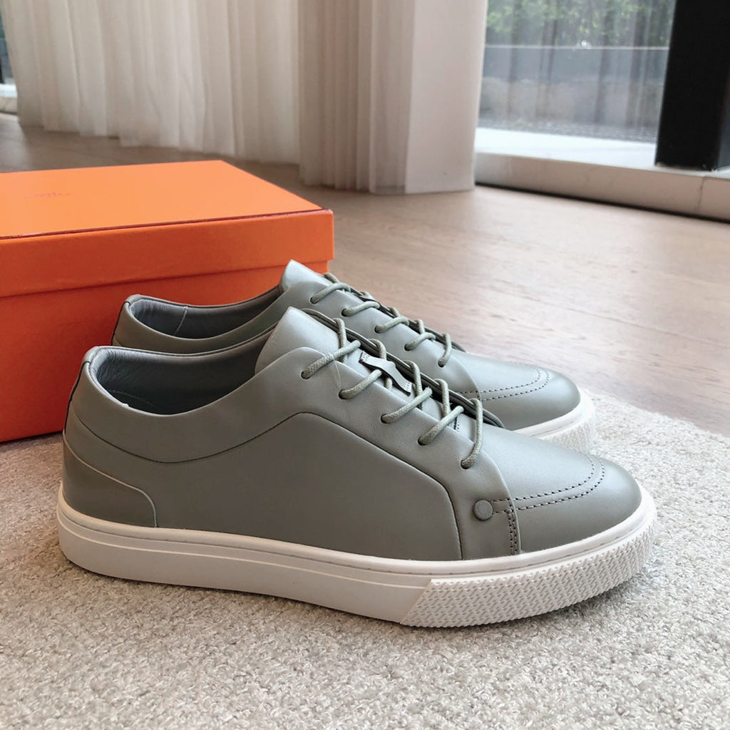 HERMES IRWIN SNEAKER LIGHT GRAY CALFSKIN