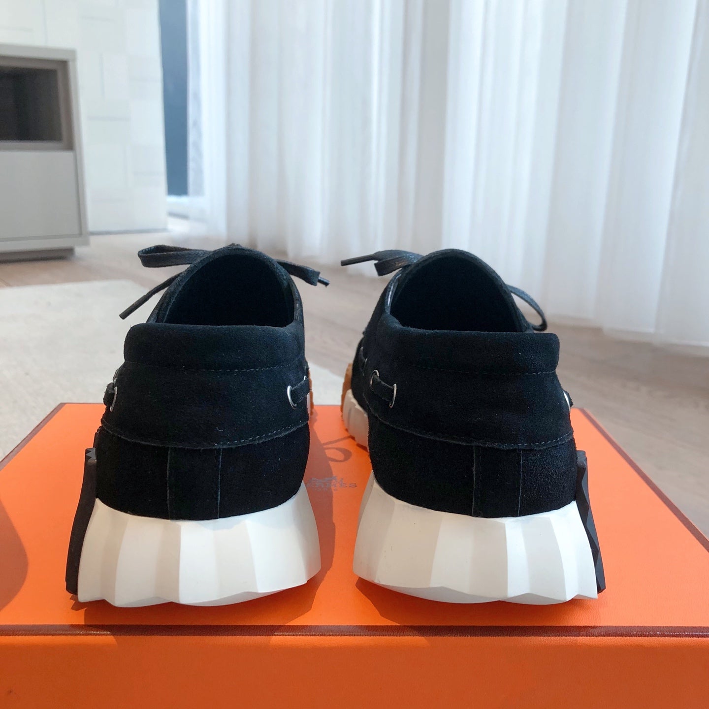 HERMES KETCH SNEAKER IN BLACK SUEDE