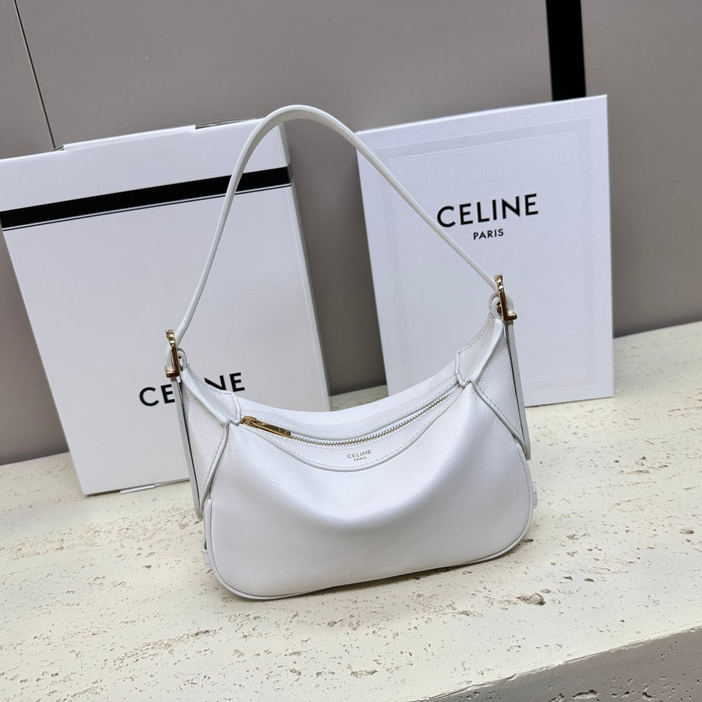 CELINE MINI 19 ROMY IN WHITE SUPPLE CALFSKIN