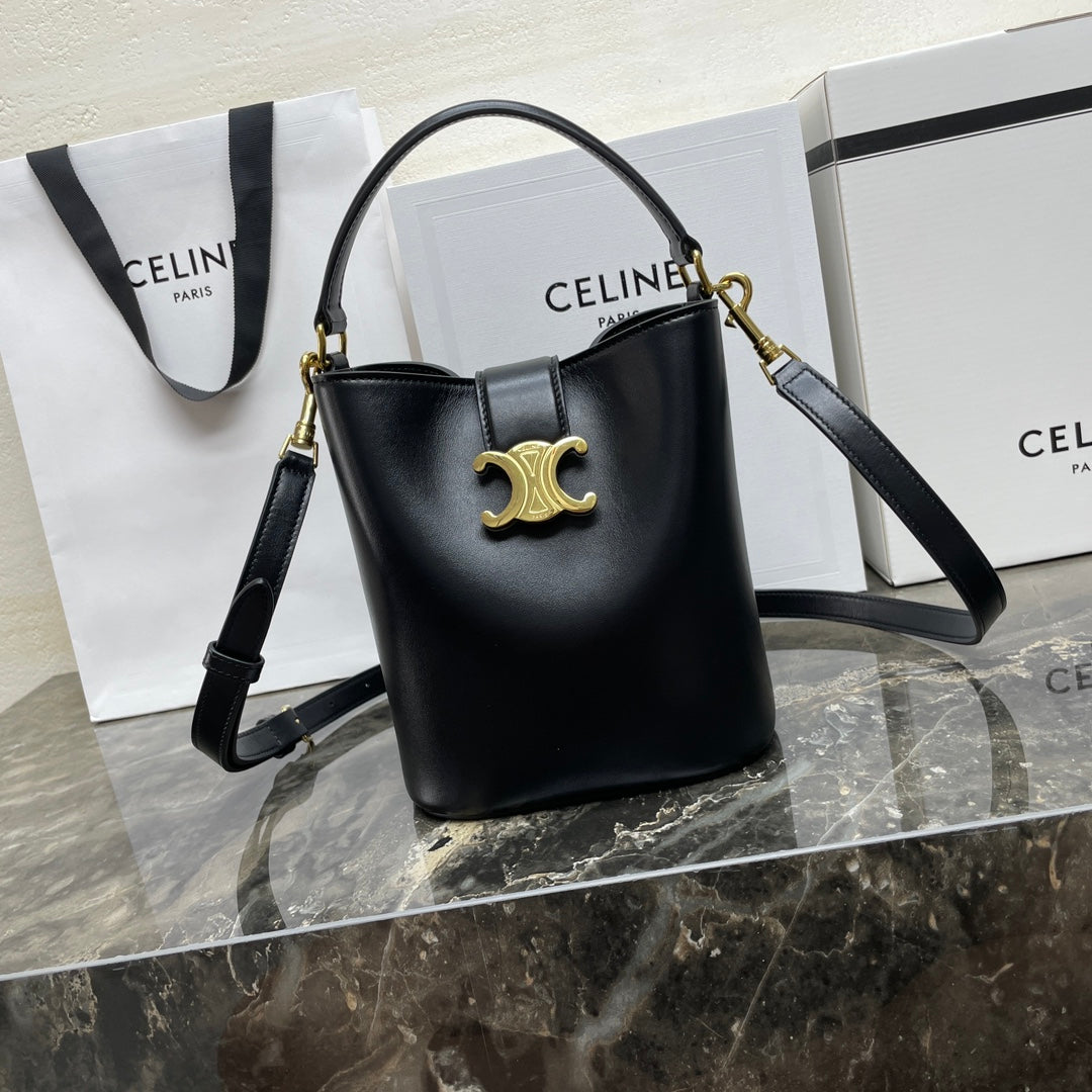 CELINE MINI 19 LOUISE BAG IN BLACK SMOOTH CALFSKIN