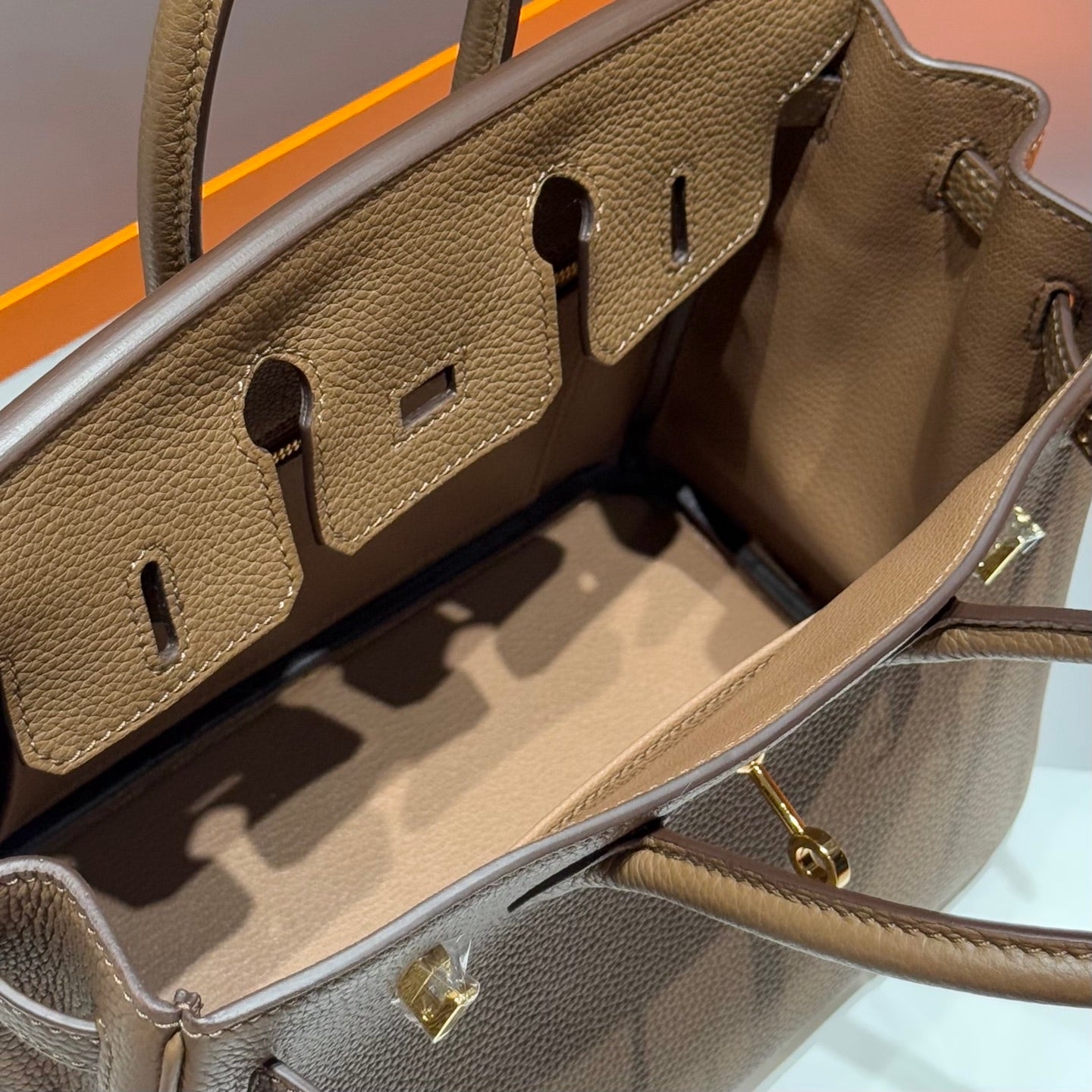 HERMES 25S  BIRKIN 25 IN DARK BROWN CALFSKIN GOLD HARDWARE