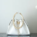 CHANEL 25S HOBO BAG 30 CM IN WHITE LAMBSKIN WITH GOLD HARDWARE