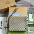GUCCI NEO VINTAGE 26  SUPREME POUCH IN BEIGE AND EBONY CANVAS