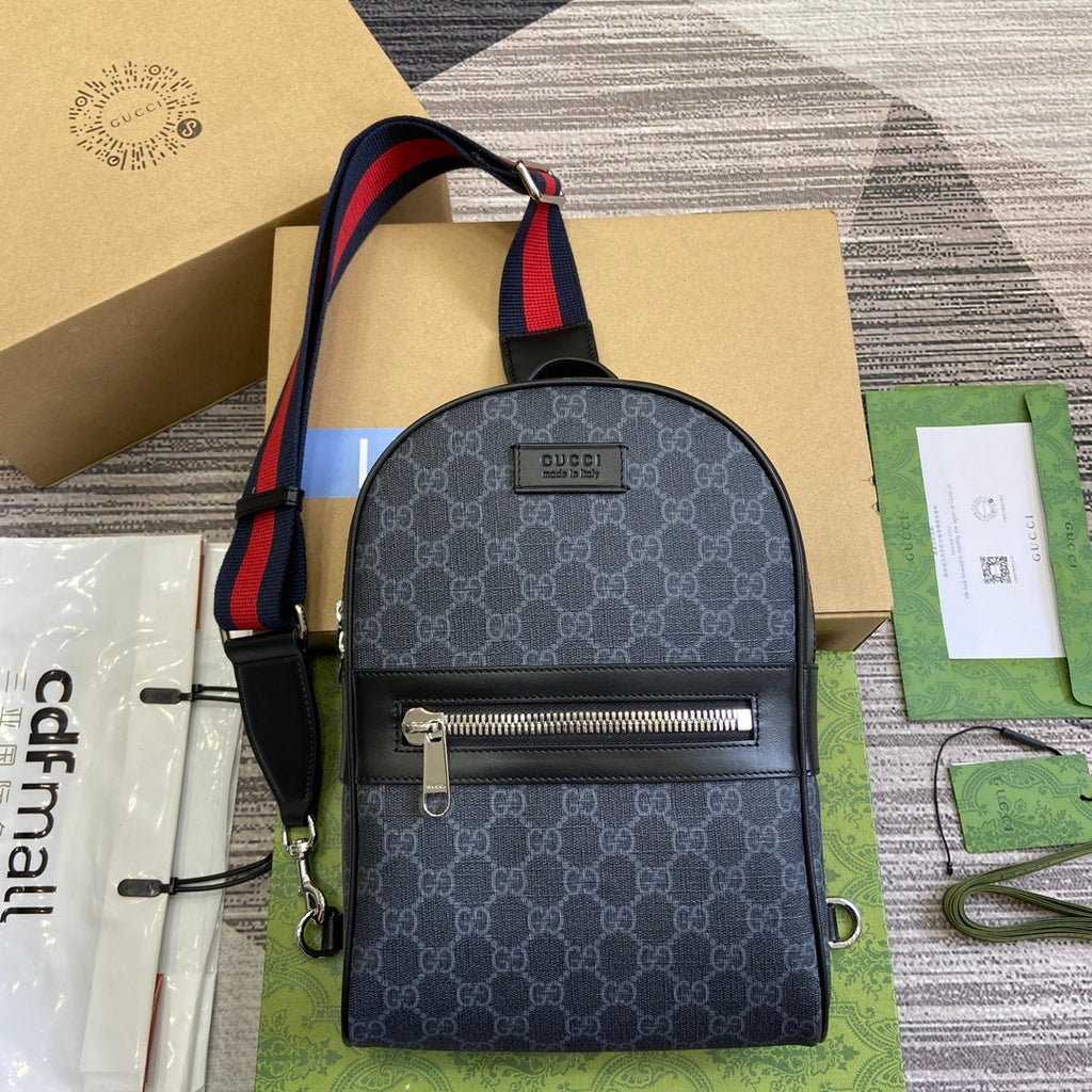 GUCCI CROSS-BODY BAG 29 BLACK CANVAS