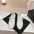 CHANEL mary jane flat white corduroy