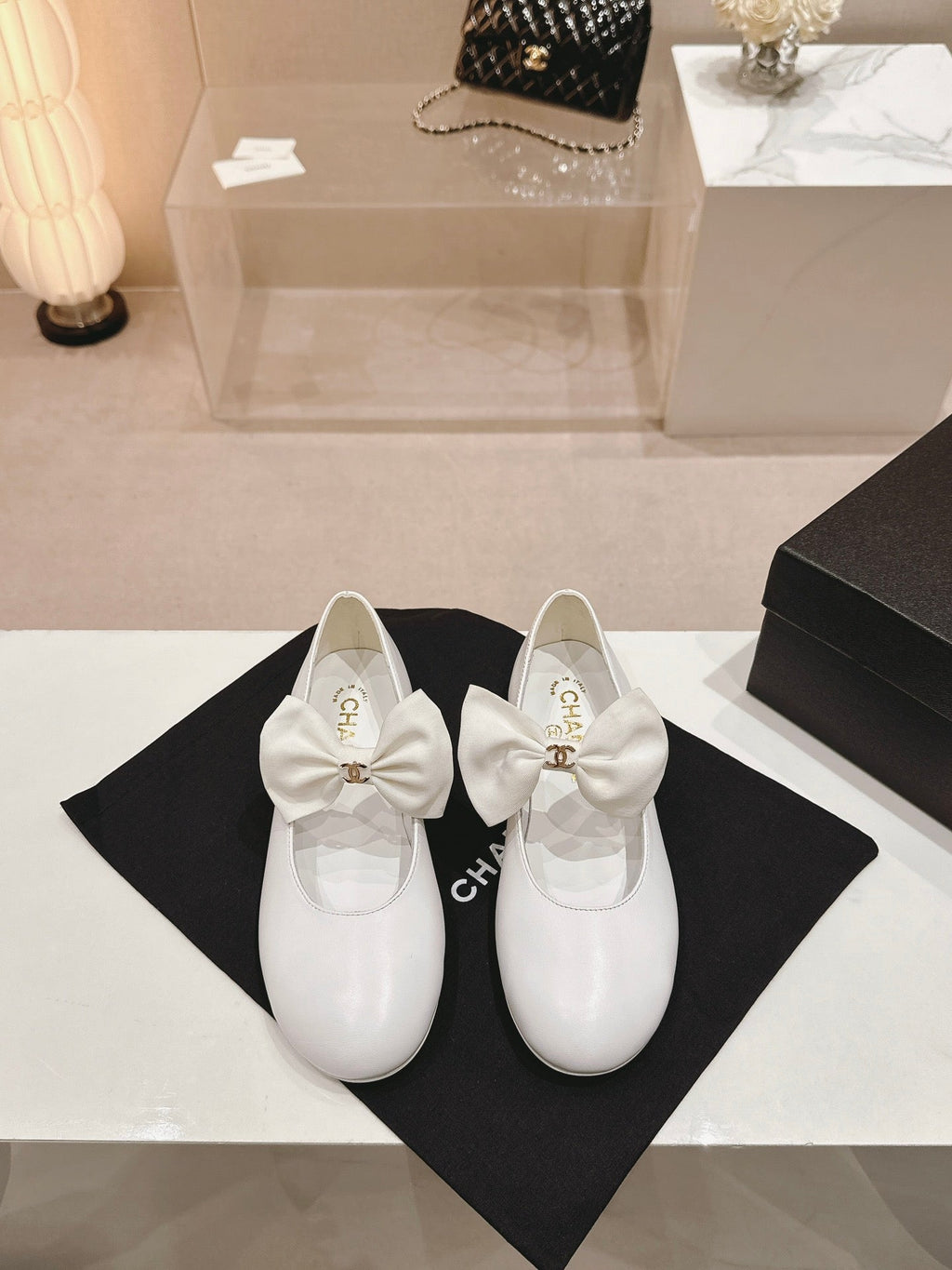 CHANEL MARY JANE SHOES WHITE CALFSKIN