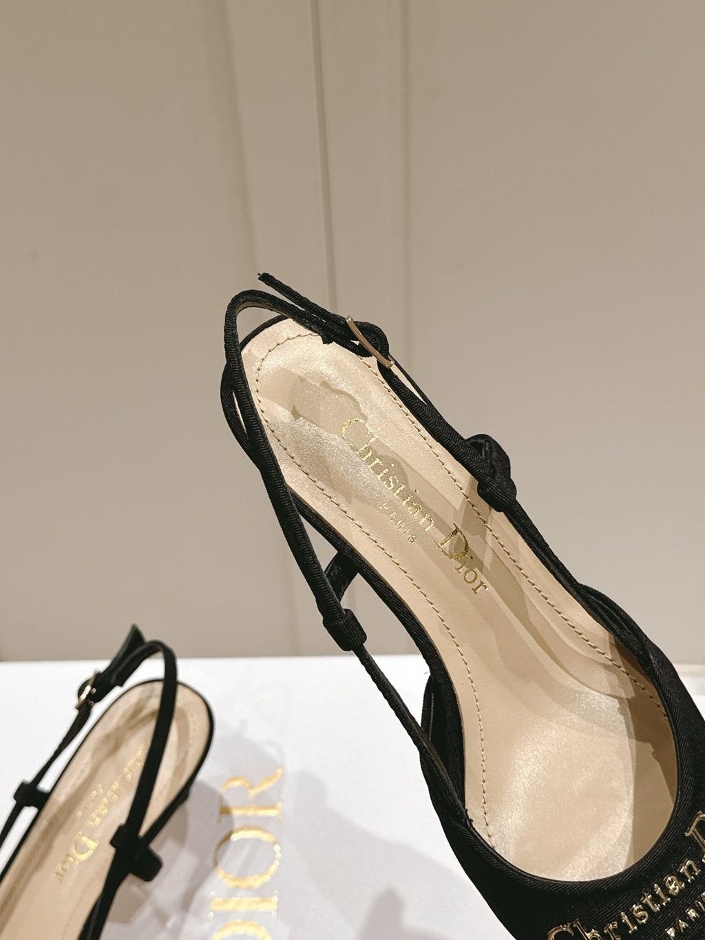 DIOR MY DD 25S SLINGBACK PUMP 50MM IN BLACK FABRIC