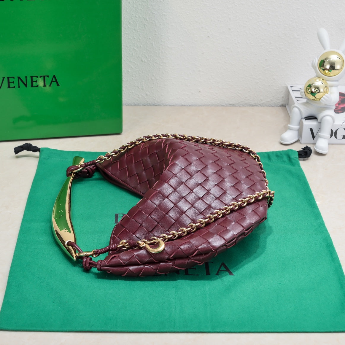 BOTTEGA VENETA SARDINE 33 WITH CHAIN IN BAROLO LAMBSKIN
