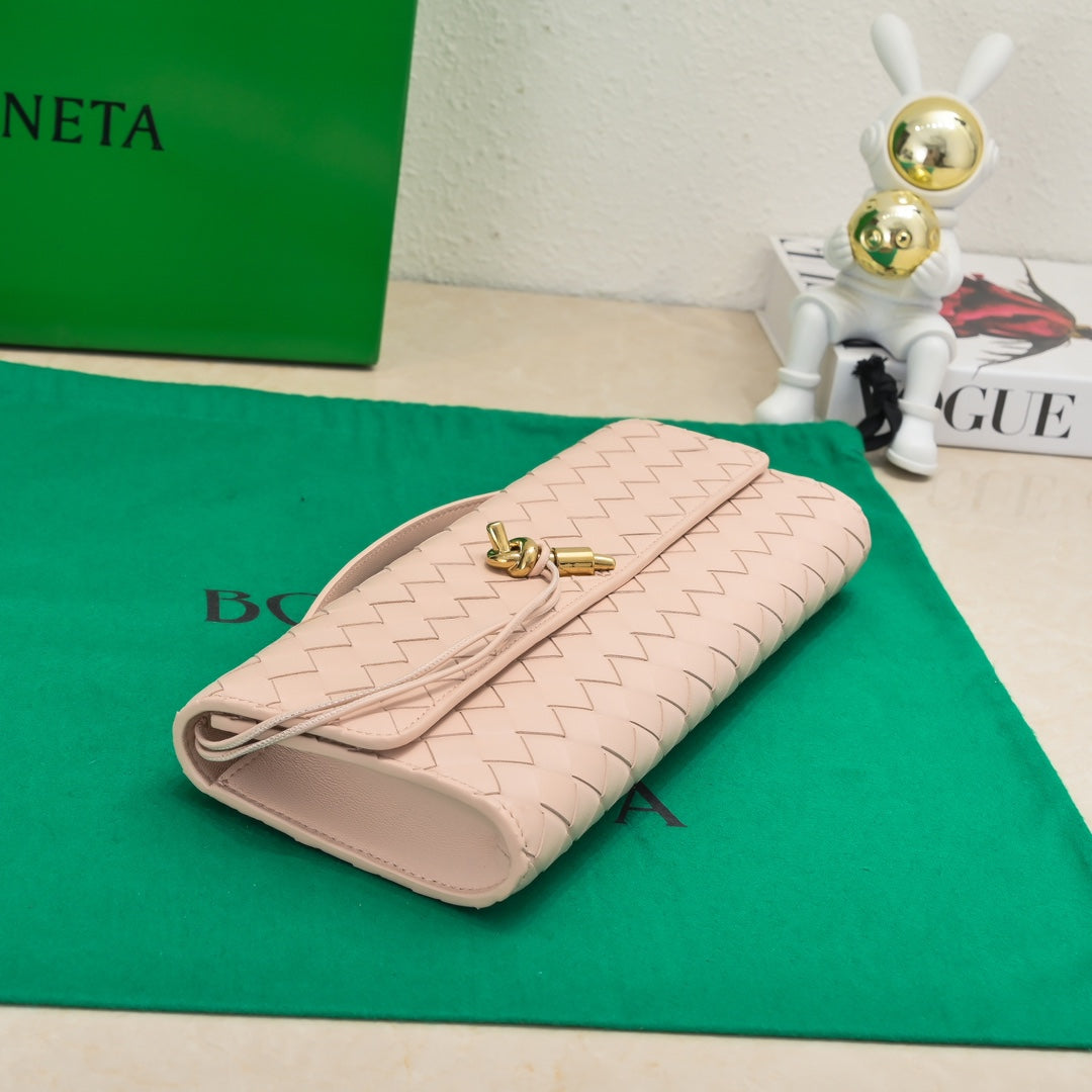 BOTTEGA VENETA Long Clutch Andiamo 31 Pink Leather Ghw