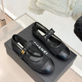 CHANEL FLAT SHOES IN BLACK MESH MIX LAMBSKIN