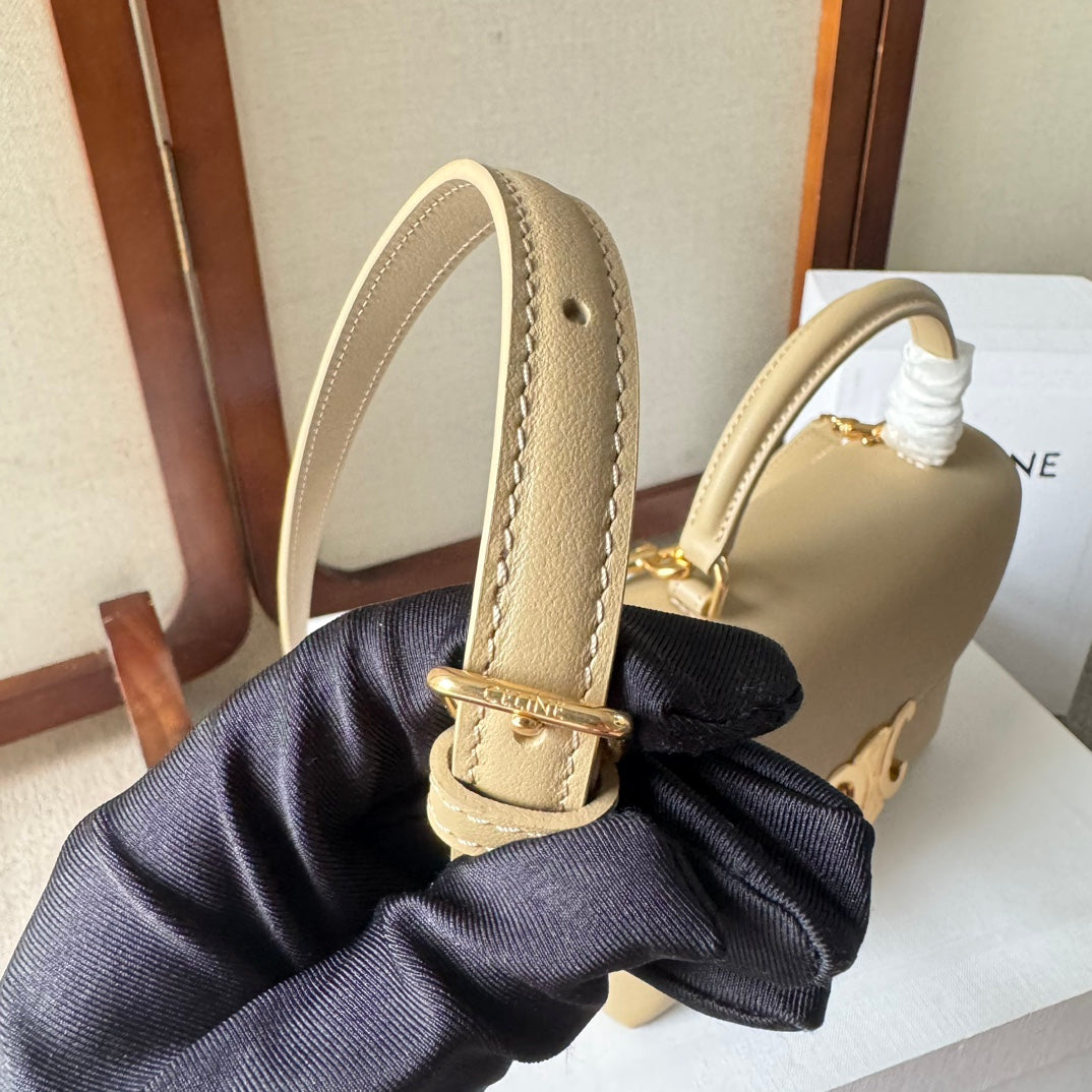CELINE TEEN NINO BAG 20 IN PARMESEAN YELLOW SOFT CALFSKIN GOLD HARDWARE