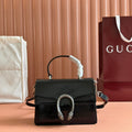 GUCCI DIONYSUS MEDIUM SHOULDER BAG 22 IN BLACK  GLOSSY LAMBSKIN