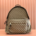 GUCCI MEDIUM BACKPACK 42 IN BEIGE AND DARK BROWN  CANVAS