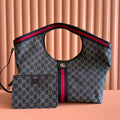 GUCCI GIGLIO LARGE TOTE BAG 60 IN BLUE AND WHITE  DENIM