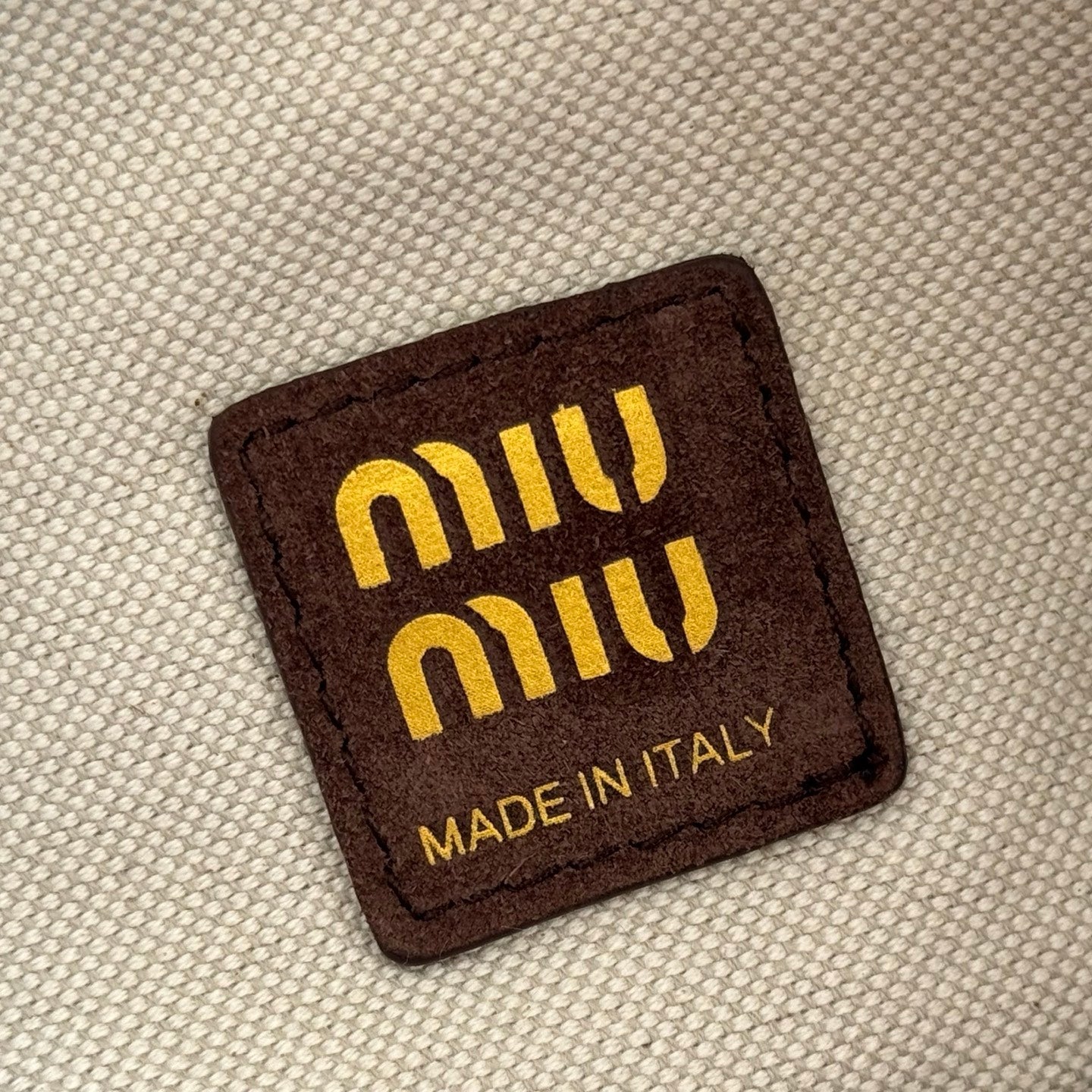 MIUMIU 26S CORDUROY POUCH BAG 25 IN CHOCOLATE BROWN SUEDE GOLD HARDWARE