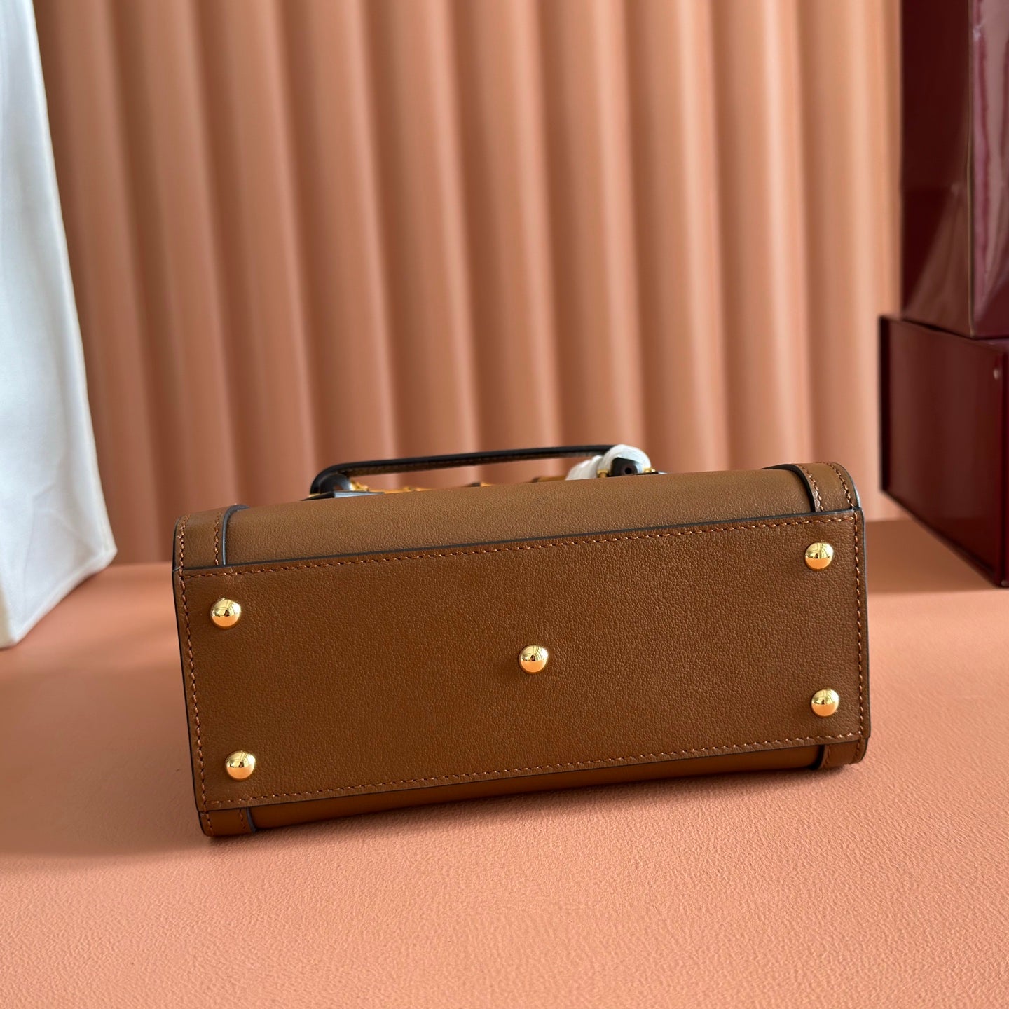 GUCCI 26S DIANA TOTE BAG 21 IN BROWN CALFSKIN