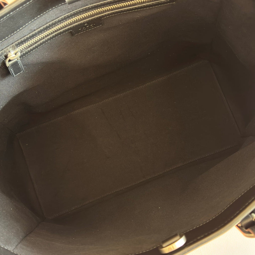 GUCCI 26S TOTE BAG 38 IN BLACK EMBOSSED CALFSKIN