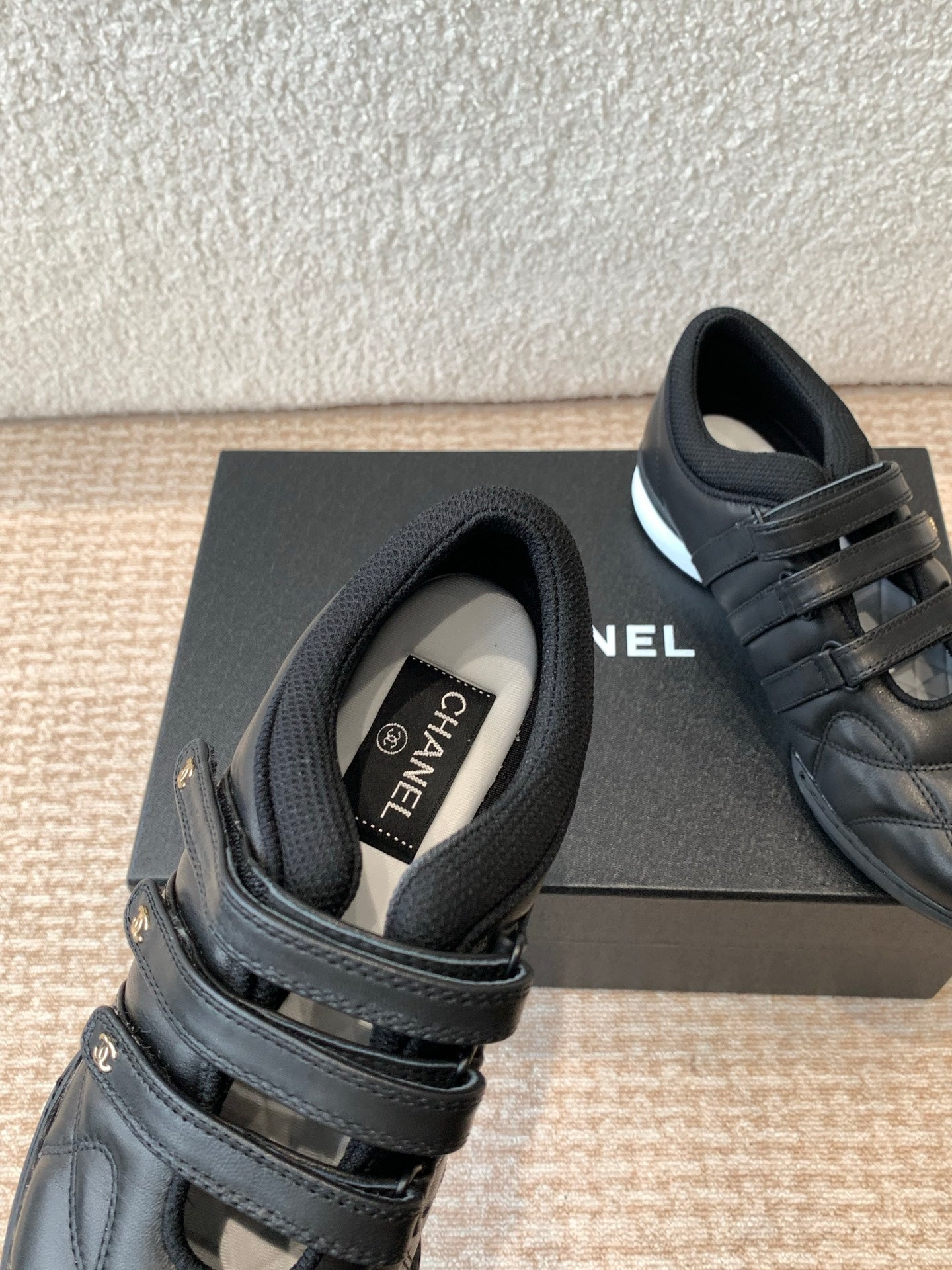 CHANEL MARY JANE SNEAKERS IN BLACK LAMBSKIN